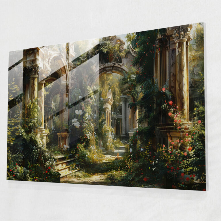 Barok Tarzı Tabloyla Ev Dekorasyonu - Barok Ev Dekorasyonu Cam Tablo Modern Sanat