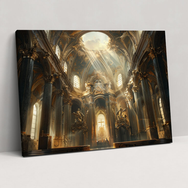 Barok Tarzı Resim Katedral Kanvas Tablo - Barok Kanvas Duvar Sanatı Duvar Sanatı