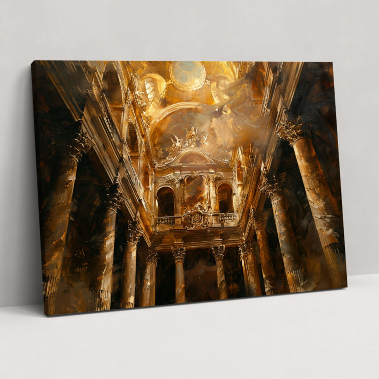 Katedral Mimari Kanvas Tablo - Barok Kanvas Tablo Barok Tarzı Resim Ev Dekorasyonu