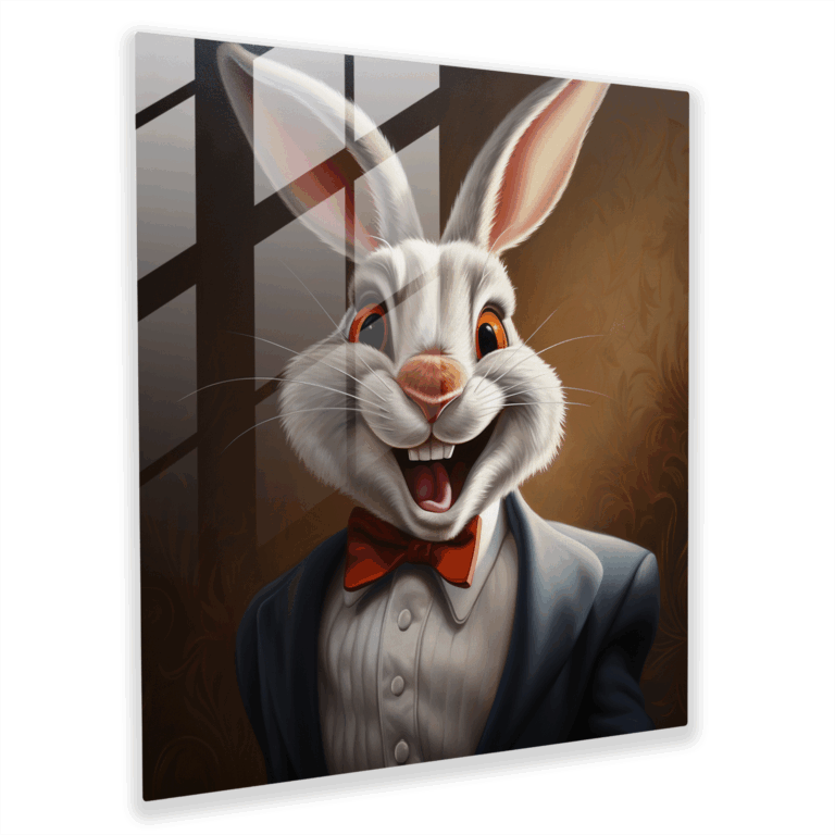 Etkileyici Gerçekçi Bugs Bunny Cam Tablo Baskı