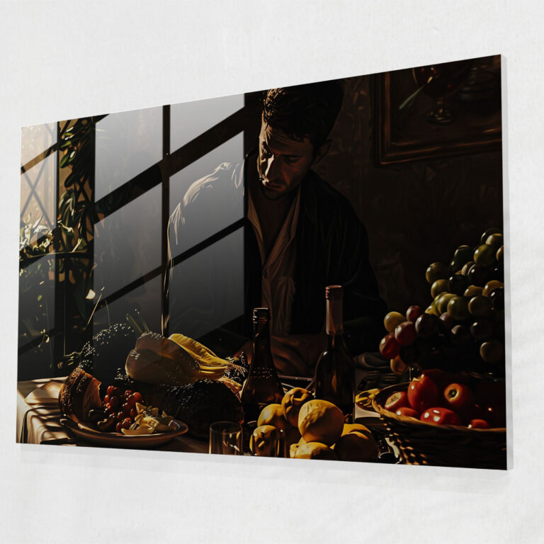 Caravaggio Tarzı Cam Tablo - Caravaggio Cam Duvar Sanatı Duvar Dekorasyonu