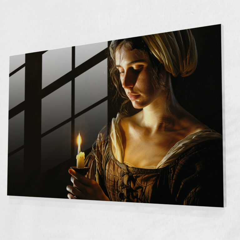 Caravaggio Tarzı Cam Tablo - Ev Dekorasyonu Modern Sanat