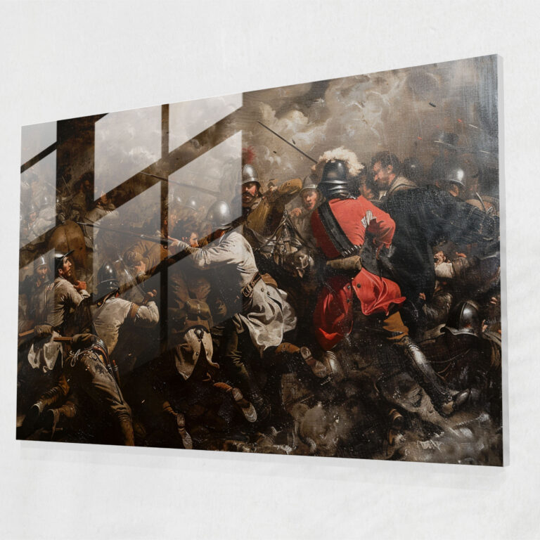 Caravaggio Tarzı Cam Sanatı - Caravaggio Savaş Sanatı Cam Tablo Cam Sanatı