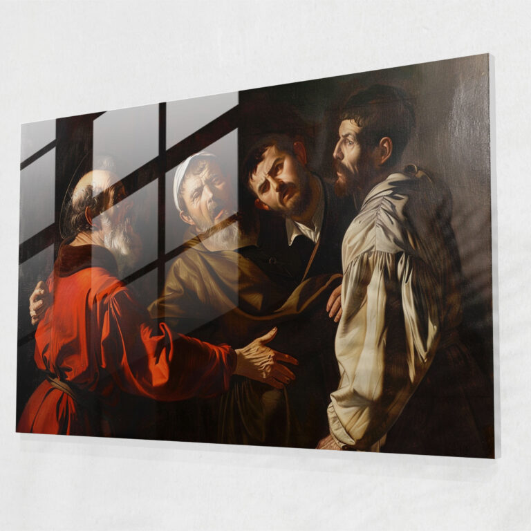 Caravaggio Tarzı Duvar Dekorasyonu - Caravaggio İhanet Sanatı Cam Tablo Duvar Dekorasyonu