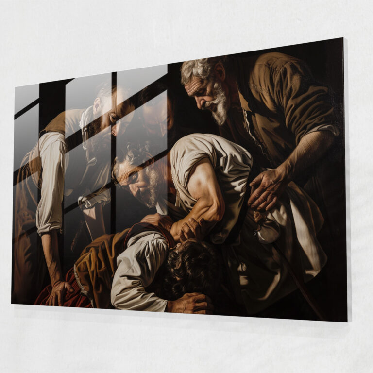 Caravaggio Stili Cam Sanatı: Gerçekçi Figürler - Duvar Dekorasyonu Cam Sanatı Modern Sanat