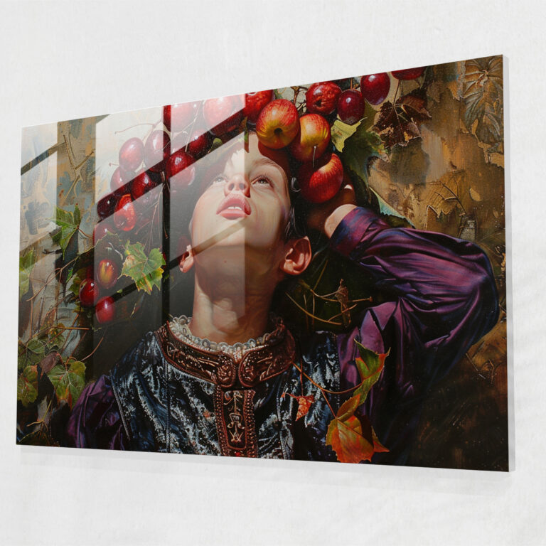 Caravaggio Tarzı Cam Tablo: Canlı Renkler - Caravaggio Cam Sanatı Modern Sanat Cam Duvar Sanatı