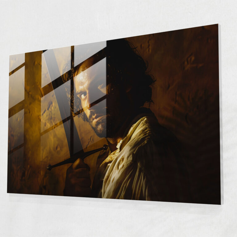 Caravaggio Tarzı Cam Tablo - Caravaggio Cam Duvar Sanatı Cam Sanatı Cam Tablo