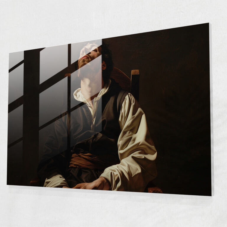 Caravaggio Tarzı Cam Sanatı - Duvar Sanatı Cam Tablo