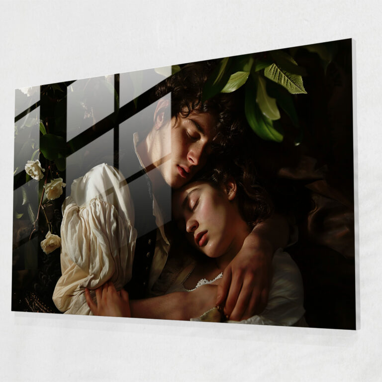 Caravaggio Tarzı Ev Dekorasyonu: Aşk ve Kayıp Sahnesi - Caravaggio Cam Tablo Duygusal Yoğunluk