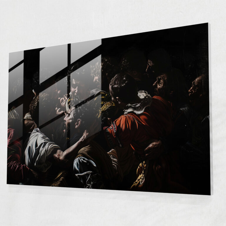 Caravaggio Tarzı Cam Tablo - Caravaggio Cam Sanatı Duvar Dekorasyonu