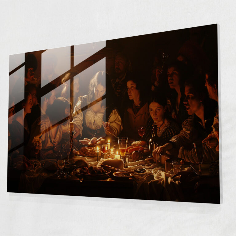 Caravaggio Tarzı Cam Tablo - Caravaggio Cam Duvar Sanatı Cam Sanatı Ev Dekorasyonu