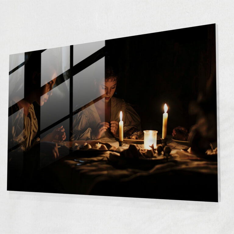 Caravaggio Tarzı Cam Sanatı - Modern Sanat Ev Dekorasyonu Cam Duvar Sanatı
