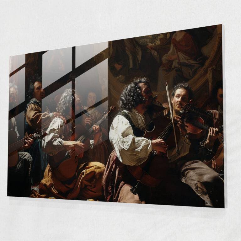 Caravaggio Tarzı Cam Sanatı - Cam Duvar Sanatı Duvar Dekorasyonu Modern Sanat