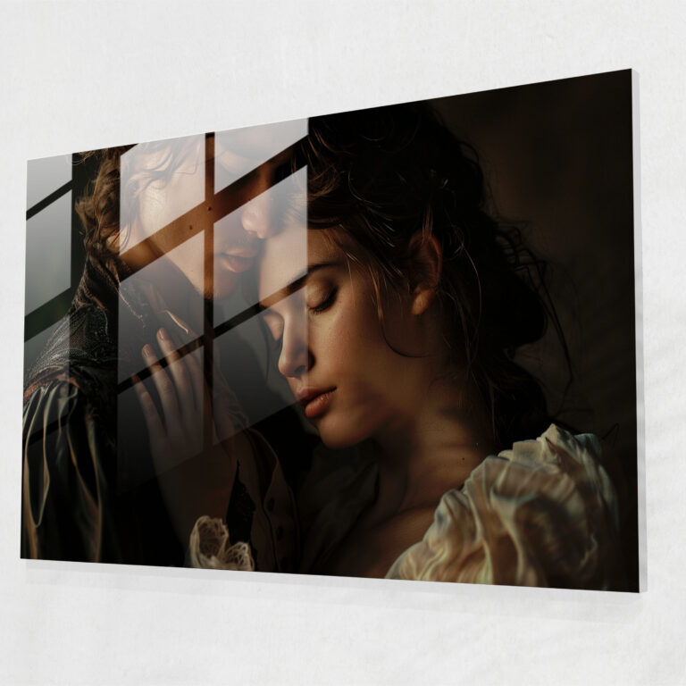 Romantik Caravaggio Tarzı Cam Tablo - Caravaggio Duvar Dekorasyonu Modern Sanat