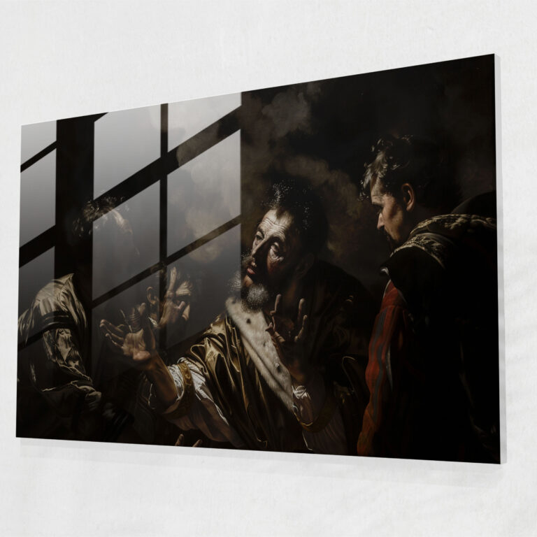 Caravaggio Tarzı Cam Tablo - Caravaggio Cam Duvar Sanatı Modern Sanat Duvar Dekorasyonu
