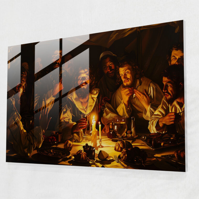 Caravaggio Tarzı Cam Tablo - Caravaggio Cam Tablo Cam Duvar Sanatı Caravaggio Tarzı