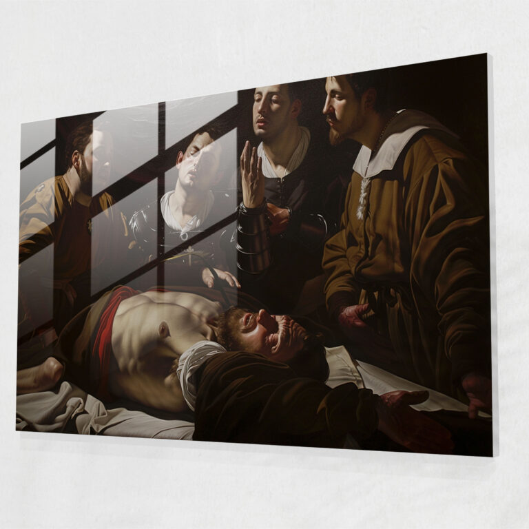Caravaggio Tarzı Cam Duvar Sanatı - Modern Sanat Cam Tablo
