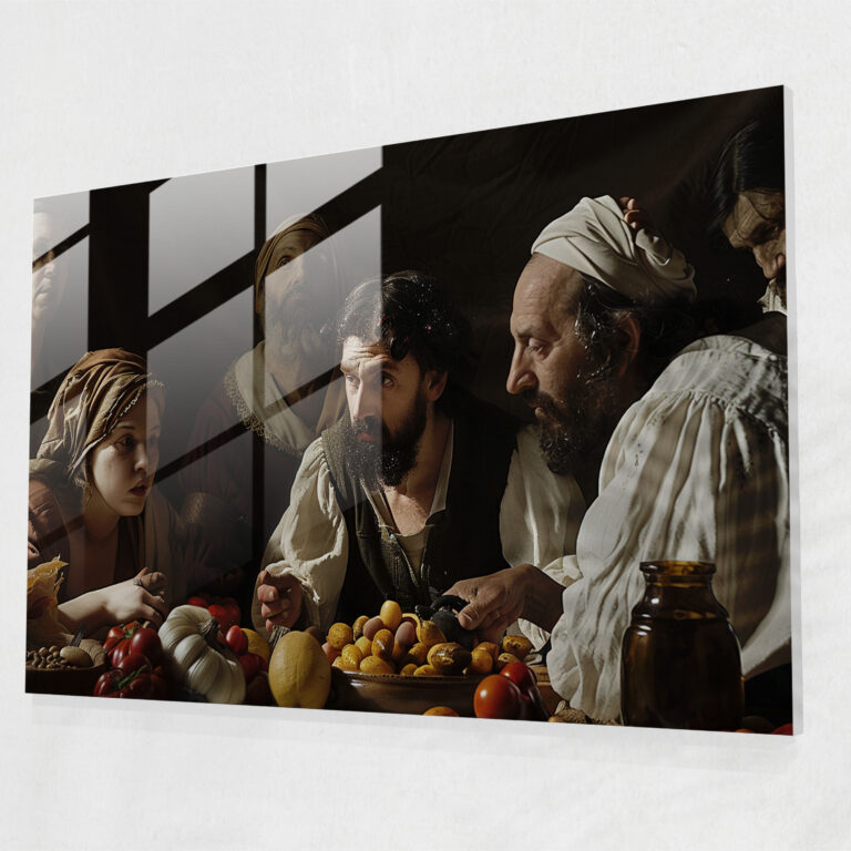 Caravaggio Tarzı Ev Dekorasyonu - Caravaggio Gerçekçi Sanat Cam Tablo Dramatik Aydınlatma