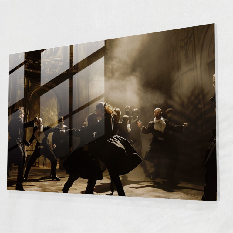 Caravaggio Tarzı Cam Sanatı - Cam Tablo Yoğunluk Dramatik Sahne