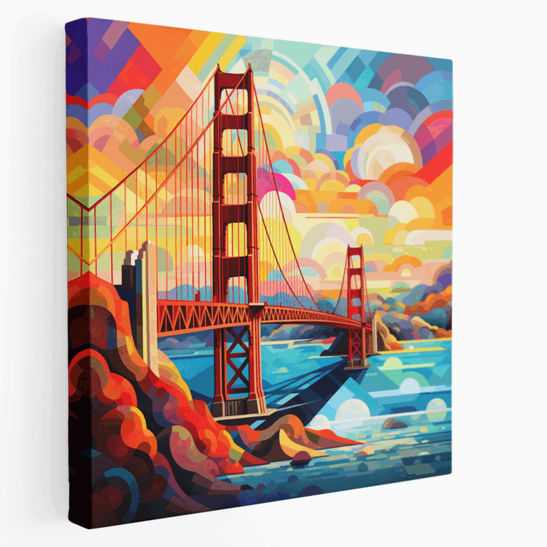 Golden Gate Geometrik Kanvas Tablo