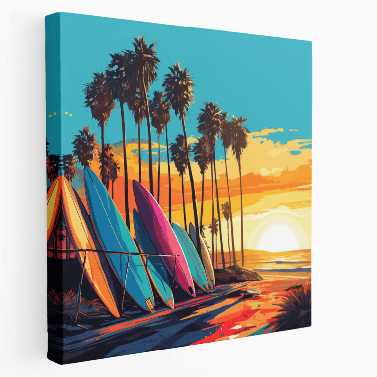 California Plaj Pop Sanatı Kanvas Tablo