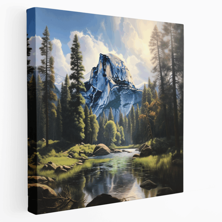 Yosemite Ulusal Parkı Half Dome Yağlı Boya Kanvas Tablo Baskı
