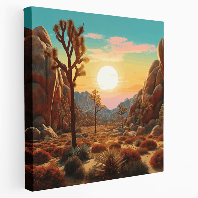 Joshua Tree Ulusal Parkı Gerçeküstü Sanat Kanvas Tablo