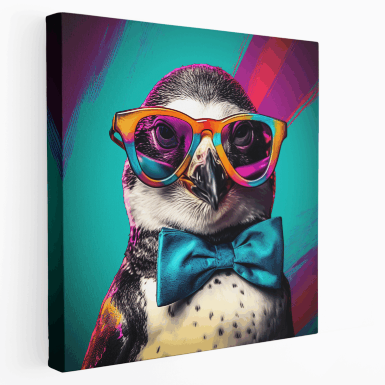 Sevimli Bebek Penguen Pop Sanat Kanvas Tablo