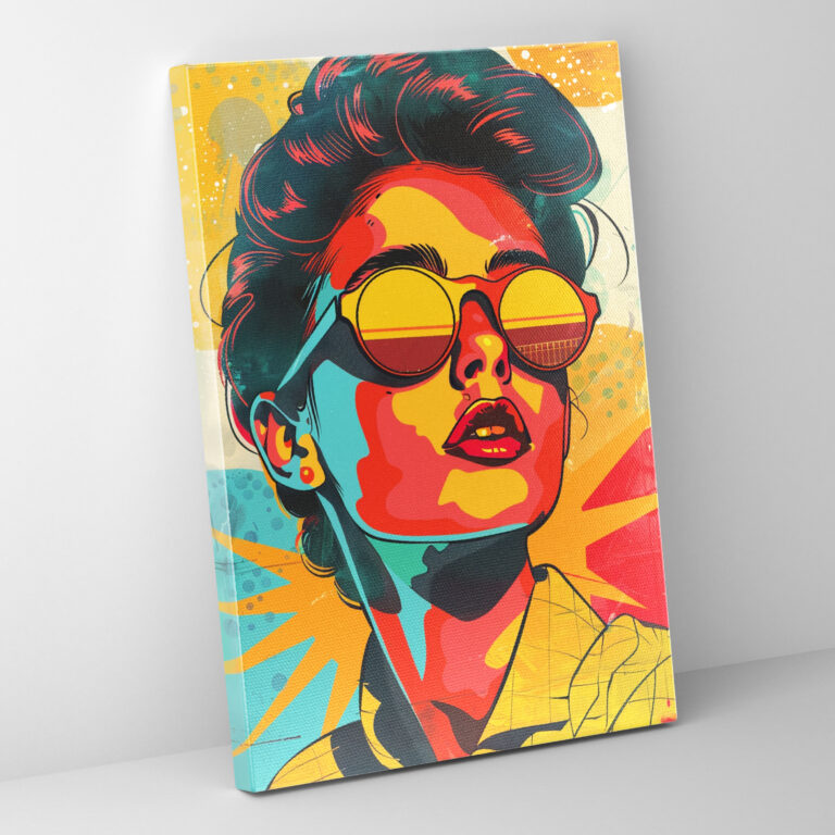 Renkli Klasik Portre Kanvas Tablo - Klasizm ve Pop Art Kanvas Duvar Sanatı