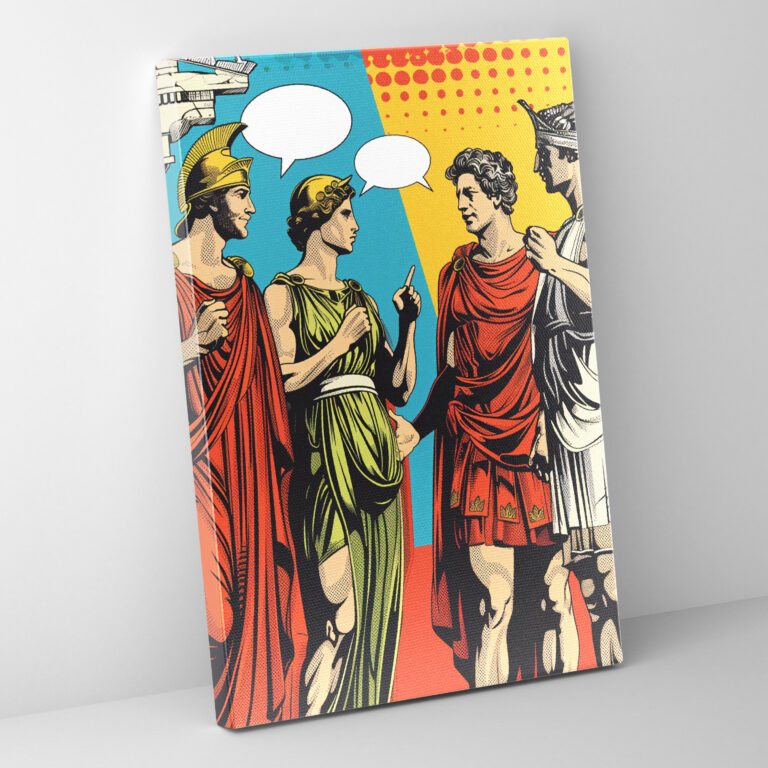 Klasik Yunan Mitolojisi Pop Sanat Duvar Tablosu - Klasizm ve Popart Yunan Mitolojisi Çizgi Roman Tarzı