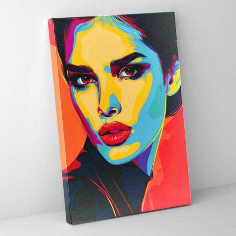 Göz Alıcı Pop Art Portre Kanvas Tablo - Klasik ve Popart Duvar Dekorasyonu Göz Alıcı Pop Art Portre