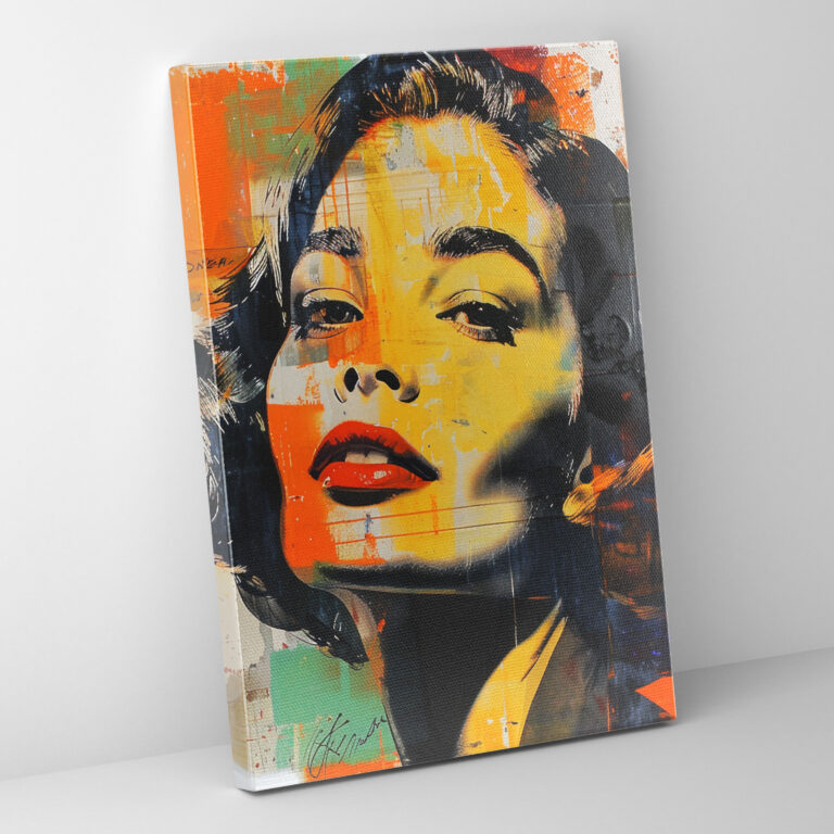 Pop Art Portre Boyama Kanvas Tablo - Klasik ve Popart Ev Dekorasyonu Kanvas