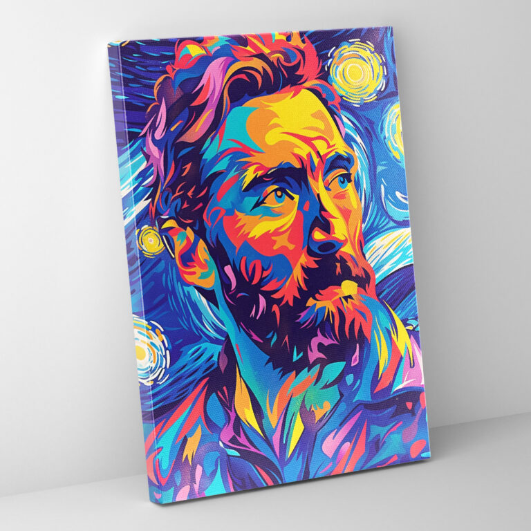 Pop Art Gökyüzündeki Yıldızlı Gece Duvar Sanatı - Klasik ve Popart Ev Dekorasyonu Kanvas Tablo Sanatı