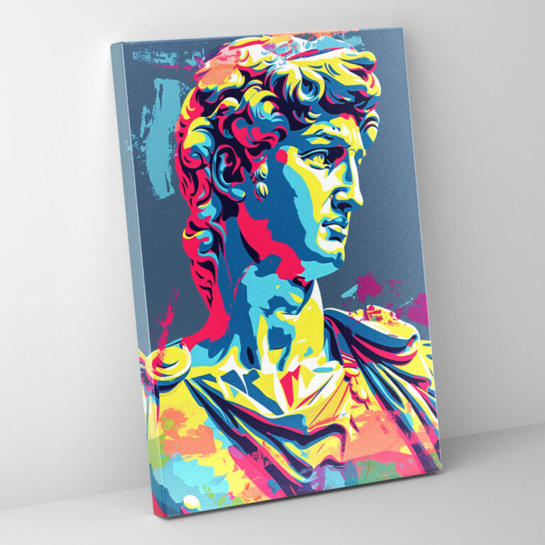 Pop Art Romalı Heykel Kanvas Tablo - Klasizm ve Pop Art Duvar Dekorasyonu