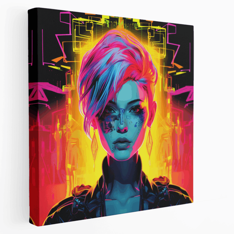 Cyberpop Gece Hayatı Kanvas Tablo