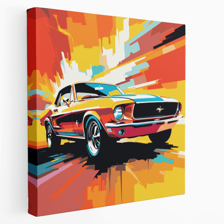 Pop Art Muscle Car Kanvas Tablo