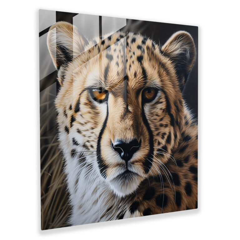 Cheetah Cam Duvar Sanatı - Ev Dekorasyonu Modern Sanat Cam Tablo