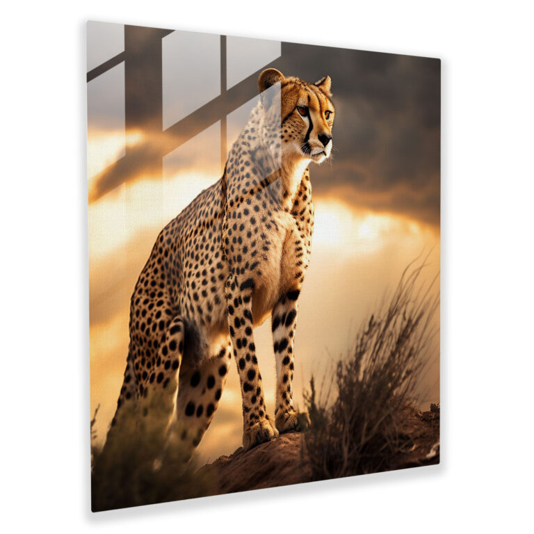Leopar Duvar Dekorasyonu - Cam Tablo Ev Dekorasyonu Modern Sanat