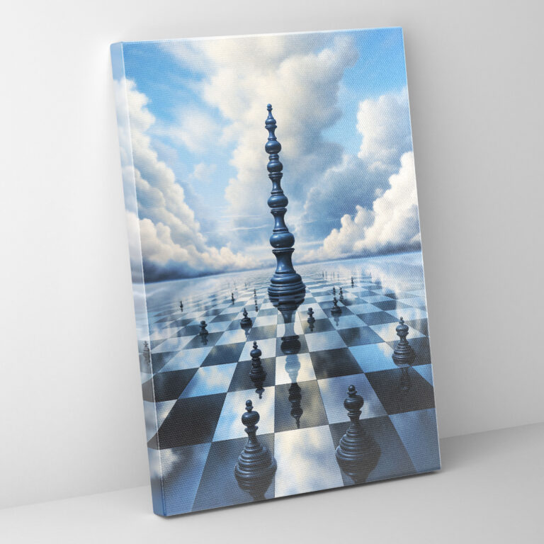 Surrealist Satranç Tahtası Kanvas Tablo - Satranç Kanvas Tablo Kanvas Duvar Sanatı