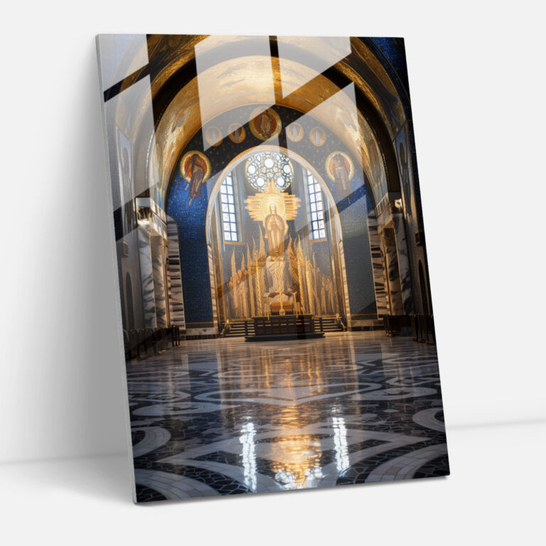 Kilise Cam Duvar Sanatı: Detaylı Kilise İç Mekan Mozaik Sanatı - Kilise Kilise İç Mekan Cam Tablo Mozaik Sanatı