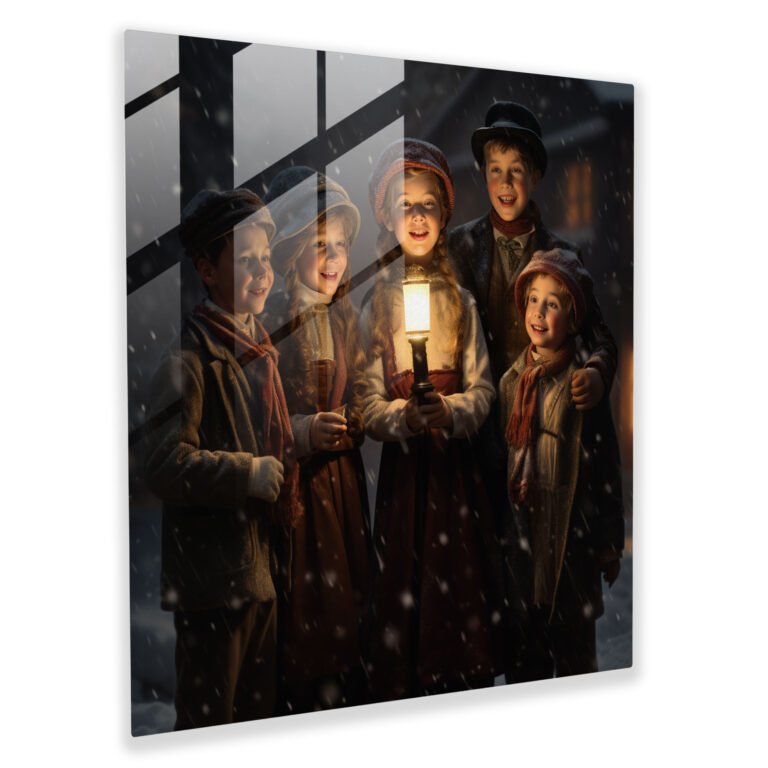 Caroling Joy Cam Tablosu - Noel Müzisyenler Duvar Dekorasyonu Modern Sanat