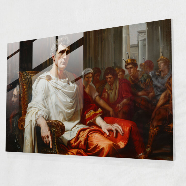 Klasik Duvar Dekorasyonu - Roma İmparatoru - Modern Sanat Klasik Cam Tablo