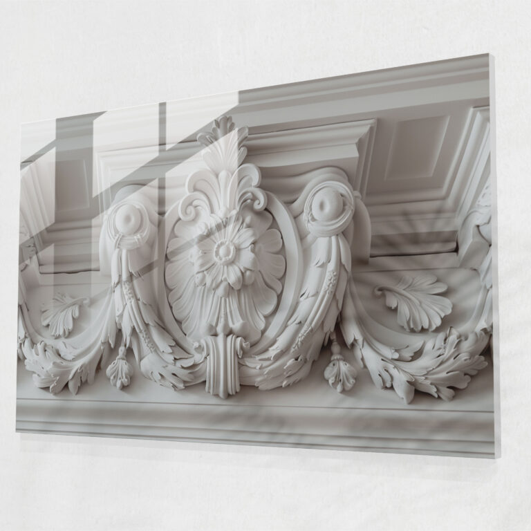 Klasik Ev Dekorasyonu - Neoklasik Mimarlık Detayı - Klasik Modern Sanat Cam Tablo Ev Dekorasyonu