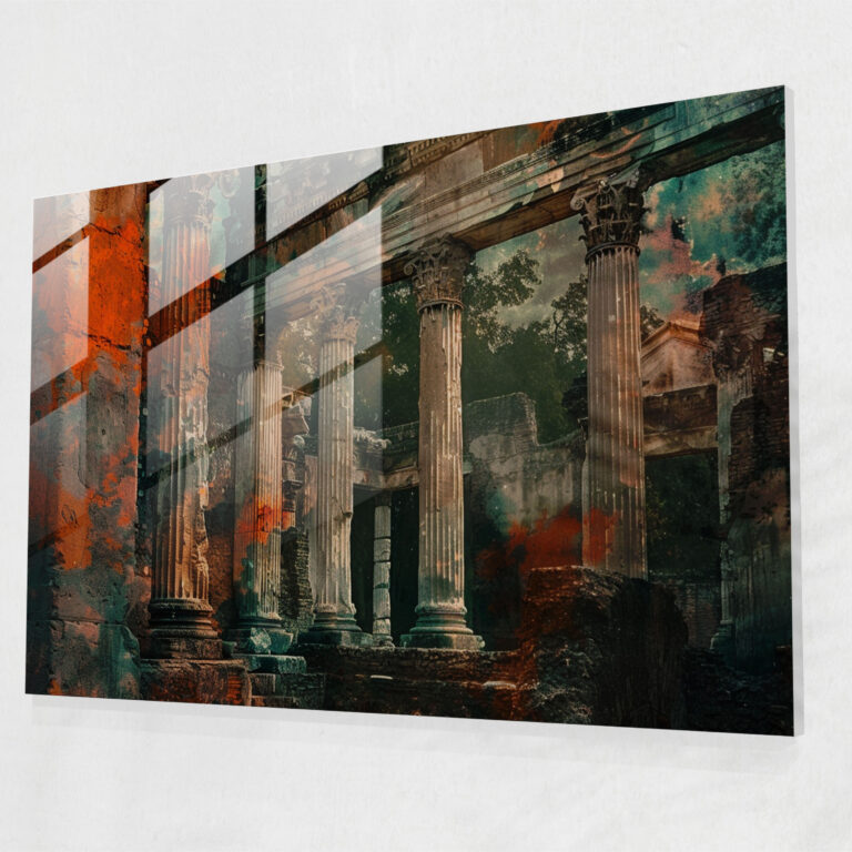 Klasik Cam Tablo - Antik Roma Mimarlık Harabeleri - Klasik Cam Duvar Sanatı Cam Sanatı Modern Sanat