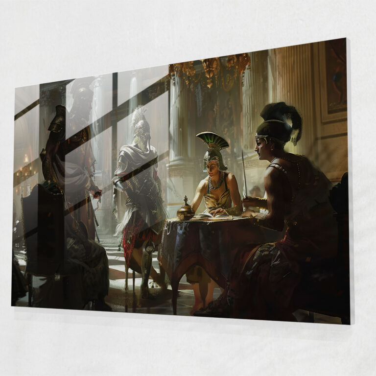 Klasizm Cam Tablo - Yunan Mitolojisi Karakterleri - Cam Sanat Klasizm Modern Sanat