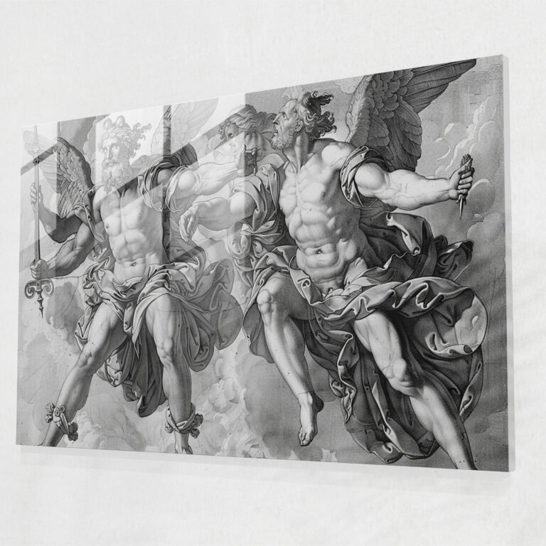 Klasikçilik Cam Sanatı - Mitolojik Tanrılar Cam Tablosu - Duvar Dekorasyonu Ev Dekorasyonu Modern Sanat