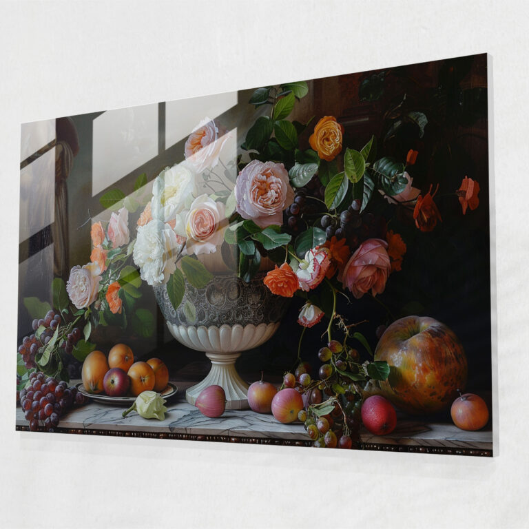 Klasik Modern Sanat - Kanvas Tablo Cam Tablo Natürmort Modern Sanat