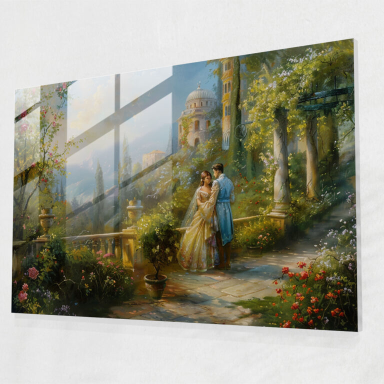 Klasik Modern Sanat - Klasik Modern Sanat Ev Dekorasyonu Cam Tablo