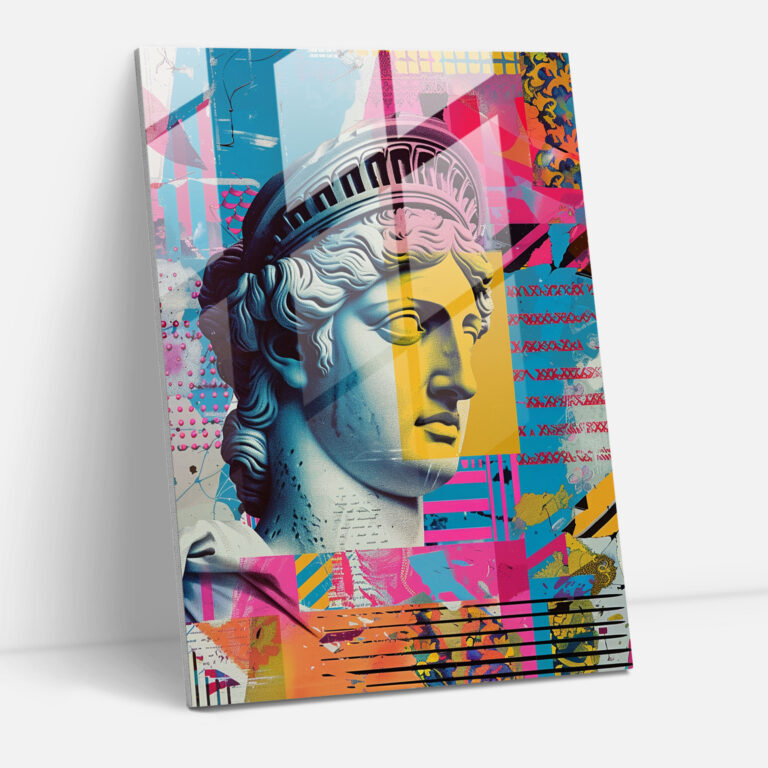 Klasik Pop Art Rönesans Cam Tablo - Klasikizm ve Pop Artı Birleştirin Klasikizmi Pop Art Tarzıyla Buluşturan Cam Tablo Cam Sanatı