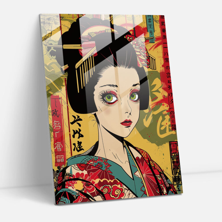 Pop Art Japon Baskı Cam Tablo - Klasik+Popart Ev Dekorasyonu Duvar Dekorasyonu Klasizmi Pop Art Tarzıyla Birleştirin
